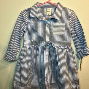 Girls Carter’s Blue Striped Dress. Size 24 months. Brand New with tags.